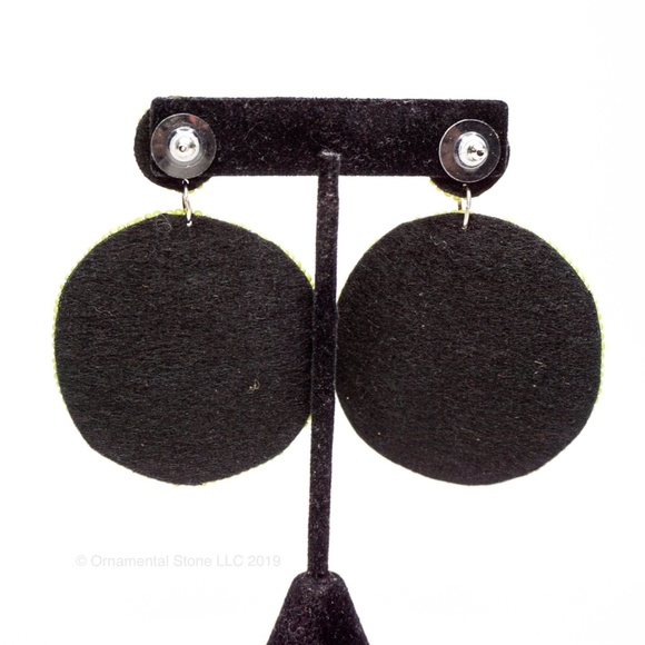 Lime Slice Beaded fruit Statement Earrings Green - Picture 3 of 5